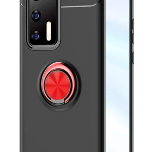 Newface Huawei P40 Kılıf Range Yüzüklü Silikon - Siyah-kırmızı