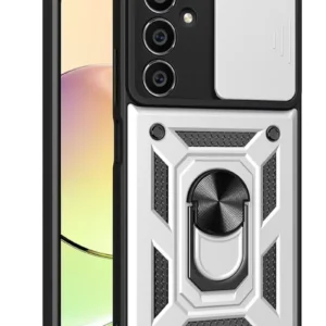 Newface Samsung Galaxy A05 Kılıf Pars Lens Yüzüklü Silikon - Gümüş