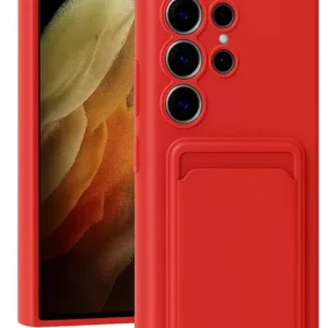 Newface Samsung Galaxy S24 Ultra Kılıf Kelvin Kartvizitli Silikon - Kırmızı