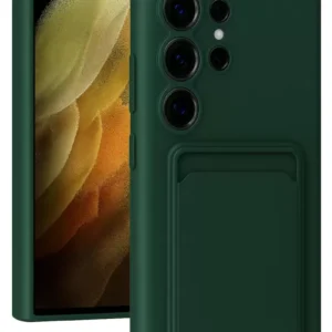 Newface Samsung Galaxy S24 Ultra Kılıf Kelvin Kartvizitli Silikon - Koyu Yeşil