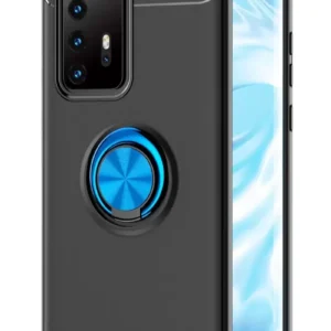 Newface Huawei P40 Pro Kılıf Range Yüzüklü Silikon - Siyah-mavi
