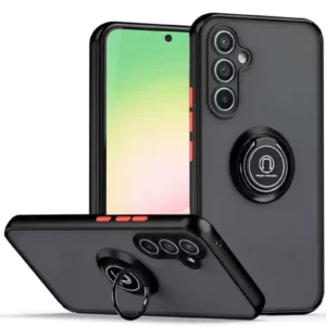 Newface Samsung Galaxy S23 Fe Kılıf Montreal Yüzüklü Silikon Kapak - Siyah