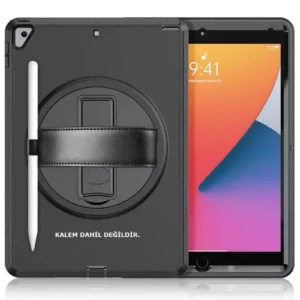 Newface İpad 10.2 (7.nesil) Kılıf Hand Strap Tablet Kılıfı - Siyah