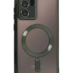 Newface Samsung Galaxy Note 20 Ultra Kılıf Kross Magneticsafe Kapak - Koyu Yeşil