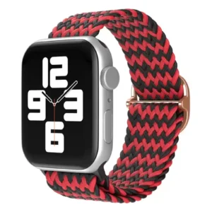 Newface Apple Watch 38mm Star Kordon - Zigzag Kırmızı-siyah