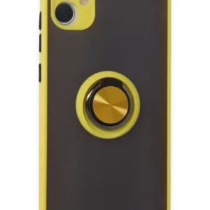 Newface Samsung Galaxy A05 Kılıf Montreal Yüzüklü Silikon Kapak - Sarı