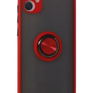 Newface Samsung Galaxy A05 Kılıf Montreal Yüzüklü Silikon Kapak - Kırmızı