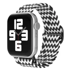 Newface Apple Watch 38mm Star Kordon - Zigzag Siyah-beyaz