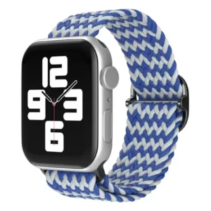 Newface Apple Watch 38mm Star Kordon - Zigzag Beyaz-mavi