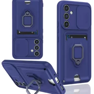 Newface Samsung Galaxy S23 Fe Kılıf Zuma Kartvizitli Yüzüklü Silikon - Lacivert