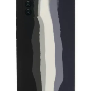 Newface Samsung Galaxy A03s Kılıf Ebruli Lansman Silikon - Siyah-lacivert
