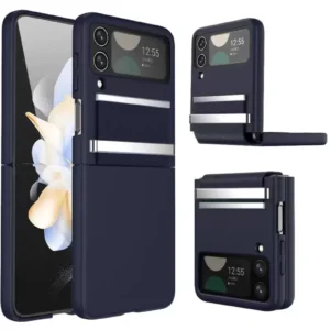 Newface Samsung Galaxy Z Flip 4 Kılıf Belt Flip Kapak - Lacivert