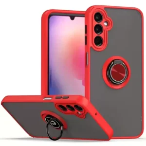 Newface Samsung Galaxy A05s Kılıf Montreal Yüzüklü Silikon Kapak - Kırmızı