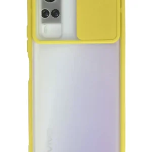 Newface Vivo Y53s Kılıf Palm Buzlu Kamera Sürgülü Silikon - Sarı