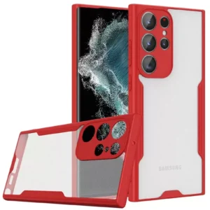 Newface Samsung Galaxy S23 Ultra Kılıf Platin Silikon - Kırmızı