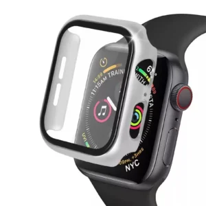 Newface Apple Watch 41mm Camlı Kasa Ekran Koruyucu - Gümüş