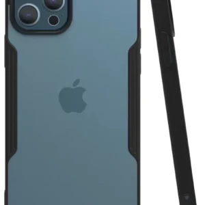 Newface İphone 12 Pro Max Kılıf Platin Silikon - Siyah