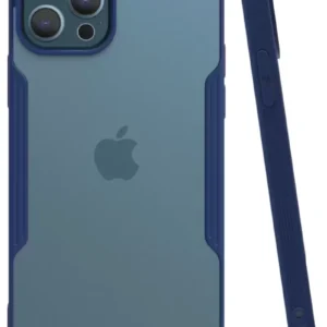 Newface İphone 12 Pro Max Kılıf Platin Silikon - Lacivert