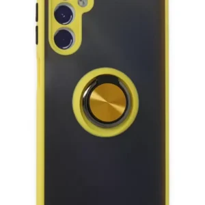 Newface Samsung Galaxy M34 5g Kılıf Montreal Yüzüklü Silikon Kapak - Sarı