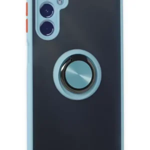 Newface Samsung Galaxy M34 5g Kılıf Montreal Yüzüklü Silikon Kapak - Buz Mavi