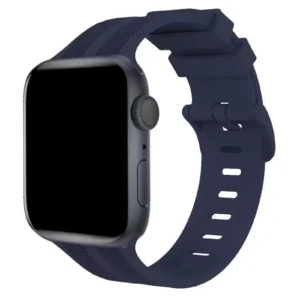 Newface Apple Watch 38mm Kr408 Çizgili Silikon Kordon - Lacivert