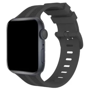Newface Apple Watch 38mm Kr408 Çizgili Silikon Kordon - Koyu Gri
