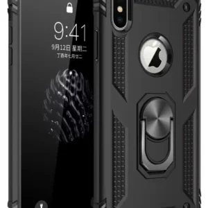 Newface İphone Xs Max Kılıf Sofya Yüzüklü Silikon Kapak - Siyah