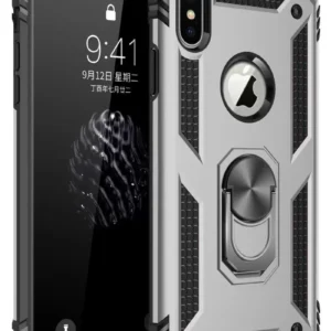 Newface İphone Xs Max Kılıf Sofya Yüzüklü Silikon Kapak - Gümüş