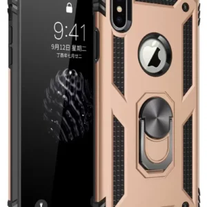 Newface İphone Xs Max Kılıf Sofya Yüzüklü Silikon Kapak - Gold