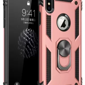 Newface İphone Xs Max Kılıf Sofya Yüzüklü Silikon Kapak - Rose