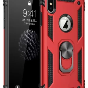 Newface İphone Xs Max Kılıf Sofya Yüzüklü Silikon Kapak - Kırmızı