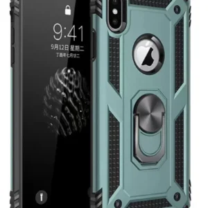 Newface İphone Xs Max Kılıf Sofya Yüzüklü Silikon Kapak - Yeşil