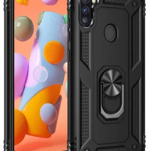 Newface Samsung Galaxy A11 Kılıf Sofya Yüzüklü Silikon Kapak - Siyah