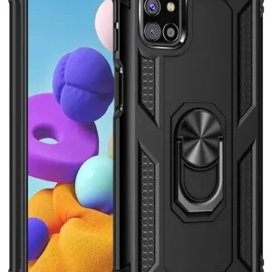 Newface Samsung Galaxy M31s Kılıf Sofya Yüzüklü Silikon Kapak - Siyah