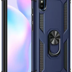 Newface Xiaomi Redmi 9a Kılıf Sofya Yüzüklü Silikon Kapak - Lacivert