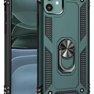 Newface İphone 11 Kılıf Sofya Yüzüklü Silikon Kapak - Yeşil