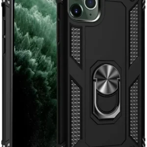 Newface İphone 11 Pro Kılıf Sofya Yüzüklü Silikon Kapak - Siyah