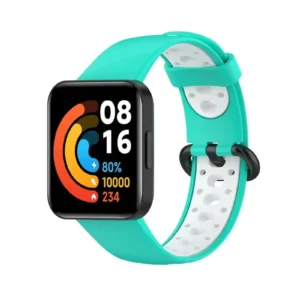 Newface Xiaomi Redmi Watch 2 Spor Delikli Kordon - Turkuaz-beyaz