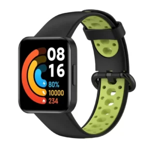 Newface Xiaomi Redmi Watch 2 Spor Delikli Kordon - Siyah-yeşil