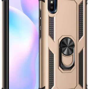 Newface Xiaomi Redmi 9a Kılıf Sofya Yüzüklü Silikon Kapak - Gold