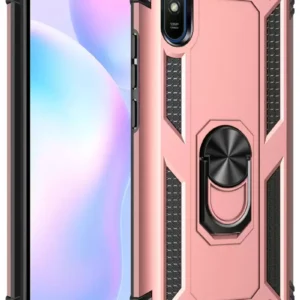 Newface Xiaomi Redmi 9a Kılıf Sofya Yüzüklü Silikon Kapak - Rose