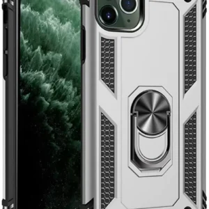 Newface İphone 11 Pro Max Kılıf Sofya Yüzüklü Silikon Kapak - Gümüş