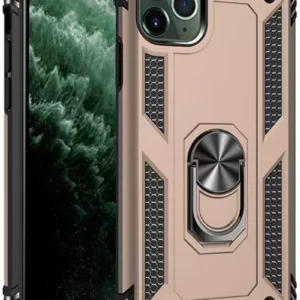 Newface İphone 11 Pro Max Kılıf Sofya Yüzüklü Silikon Kapak - Gold