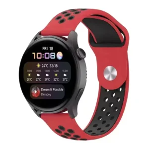 Newface Watch 20mm Spor Delikli Kordon - Kırmızı-siyah