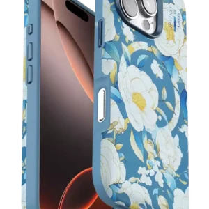 Onegif İphone 16 Pro Max Flower Series Magsafe Kapak - Mavi