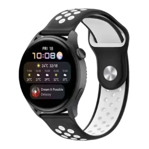 Newface Watch 20mm Spor Delikli Kordon - Siyah-beyaz