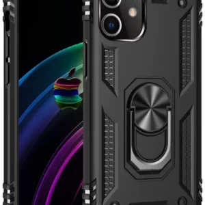 Newface İphone 12 Mini Kılıf Sofya Yüzüklü Silikon Kapak - Siyah