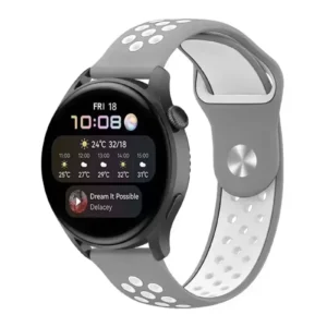 Newface Watch 20mm Spor Delikli Kordon - Gri-beyaz