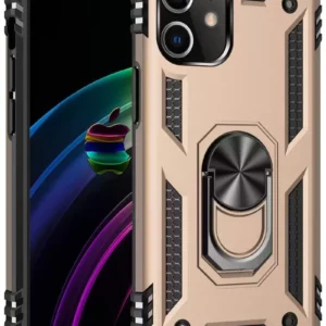 Newface İphone 12 Mini Kılıf Sofya Yüzüklü Silikon Kapak - Gold