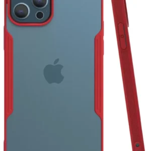 Newface İphone 12 Pro Max Kılıf Platin Silikon - Kırmızı
